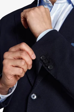 Blue textured jersey blazer