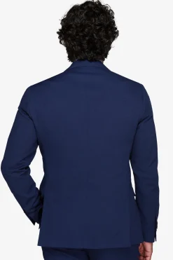 Blue textured slim suit blazer