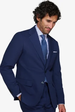 Blue textured slim suit blazer