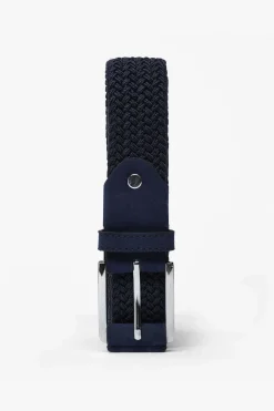 Blue woven elastic belt