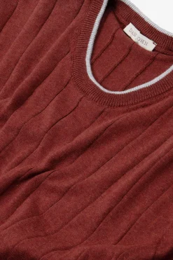 Brick flat-rib knit T-shirt