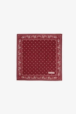 Brick red cashmere pattern pocket square