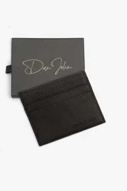 Brown Saffiano card holder
