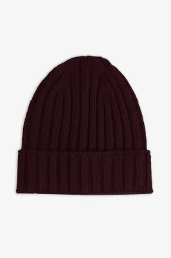 Burgundy Englihs rib beanie