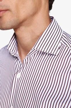 Burgundy striped shirt