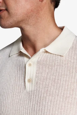 Butter linen blend knit polo shirt