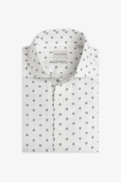 Camicia fantasia fiore bianca