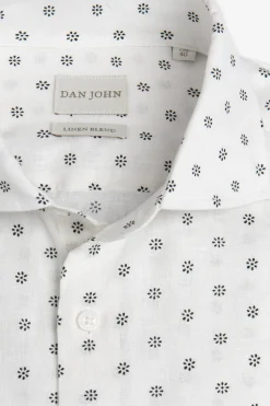 Camicia fantasia fiore bianca