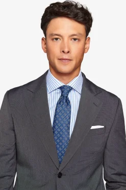 Carbon pinpoint-weave suit blazer
