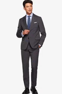 Carbon pinpoint-weave suit blazer
