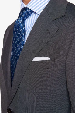 Carbon pinpoint-weave suit blazer