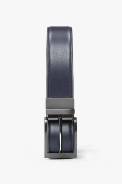 Classic double-sided belt in blue/burgundy