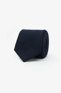 Cravatta melange tinta unita blu