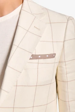 Cream check slim blazer