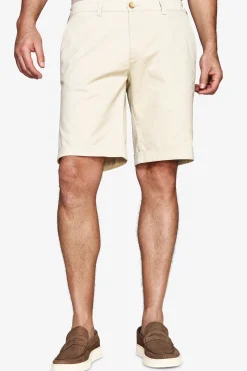 Cream cotton basic chino bermuda shorts