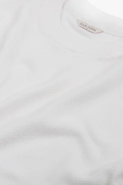 Cream woven knit t-shirt