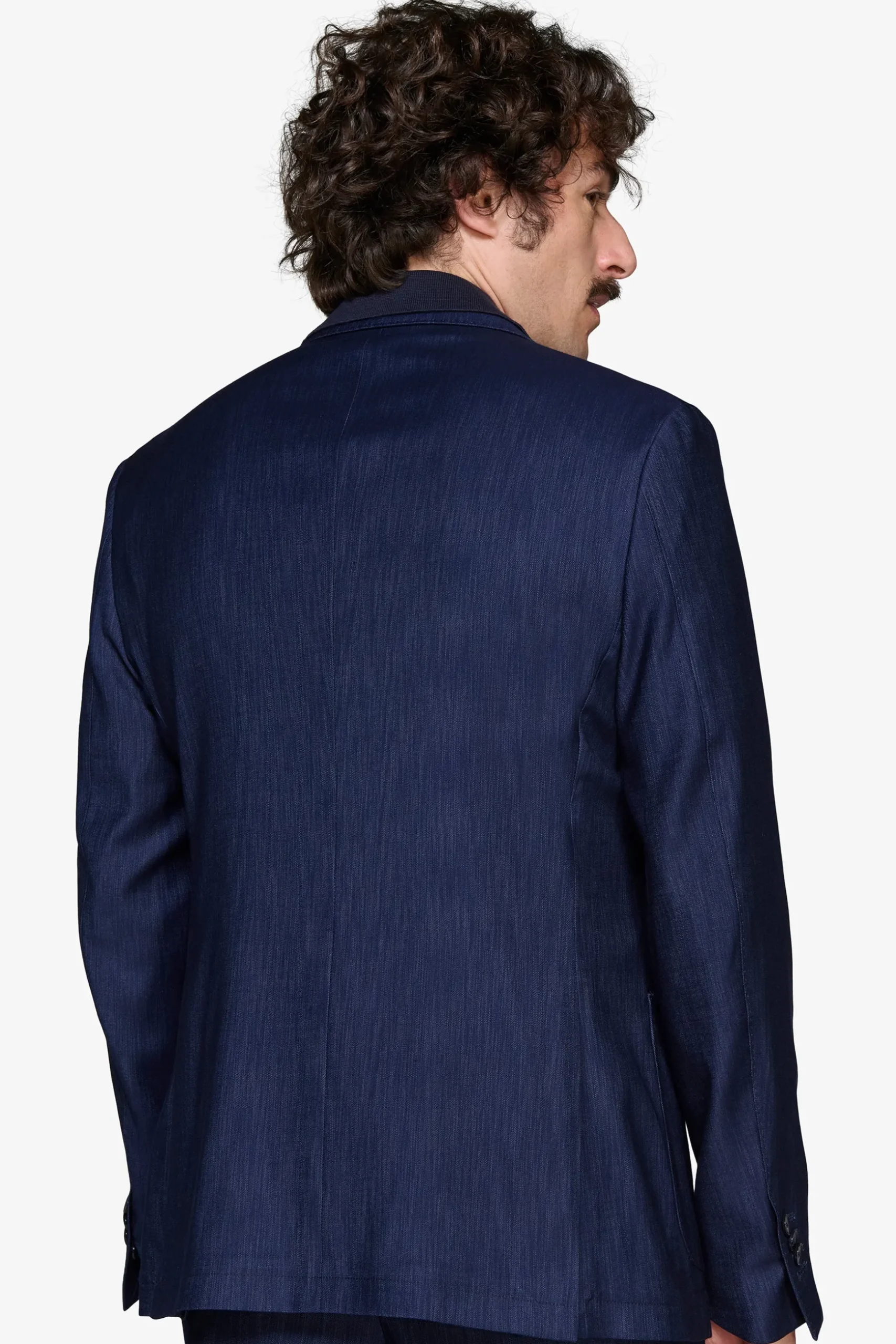 Dark blue denim effect blazer