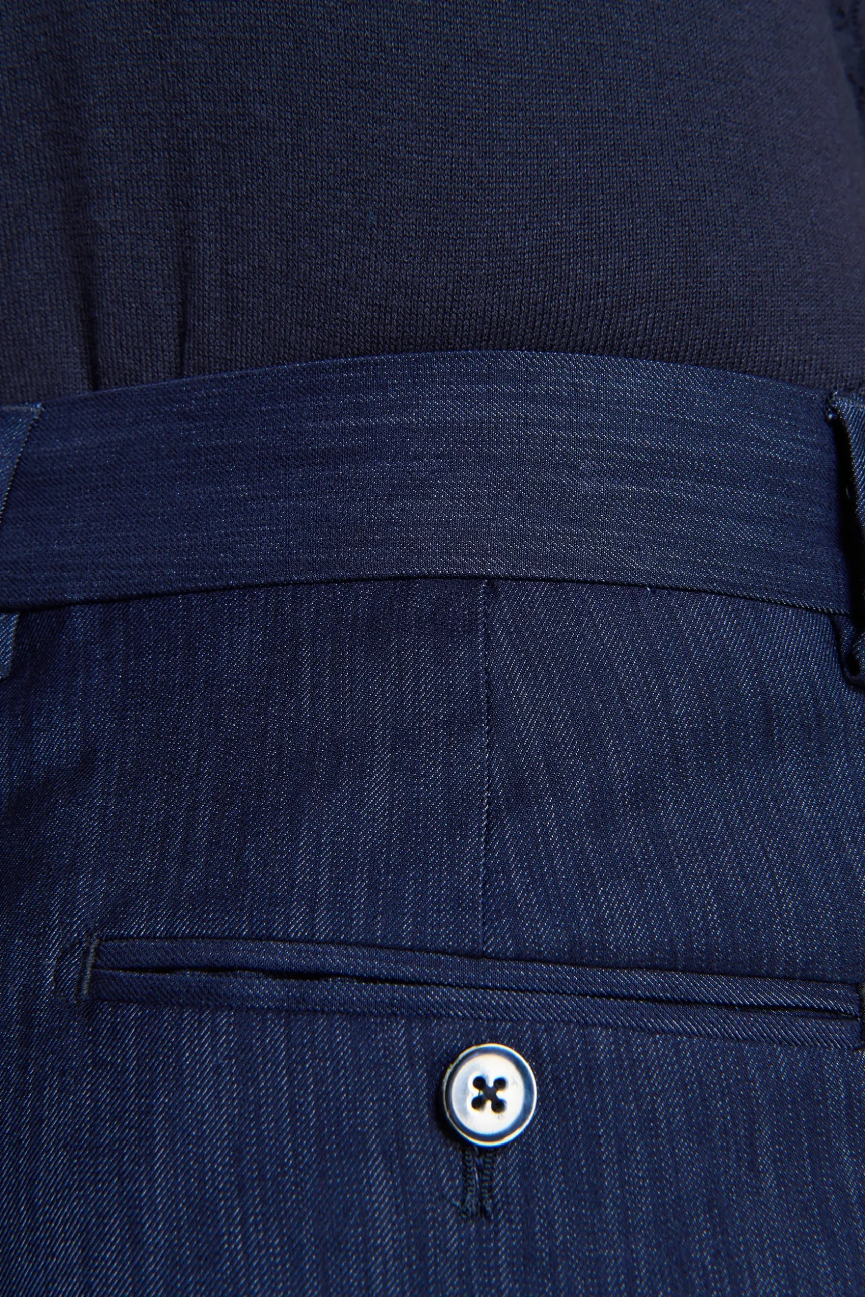 Dark blue denim effect trousers