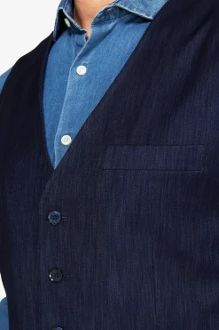 Dark blue denim effect waistcoat