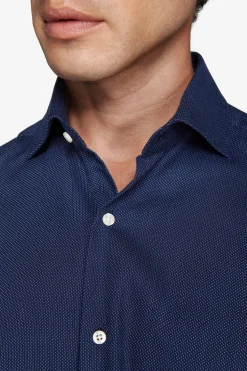 Dark blue pin point pattern shirt