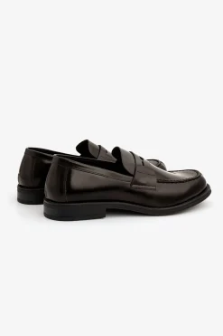 Dark brown college loafers