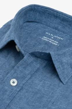 Denim linen blend shirt