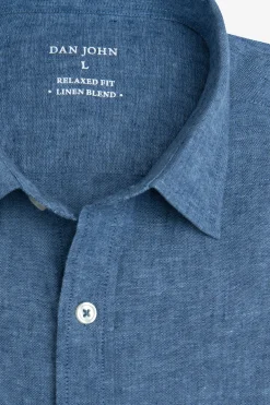 Denim linen blend shirt