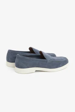 Denim suede loafers