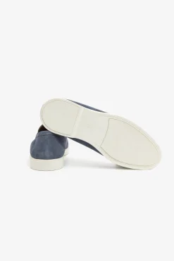 Denim suede loafers
