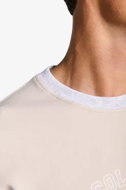 DNJ beige crewneck sweatshirt with logo
