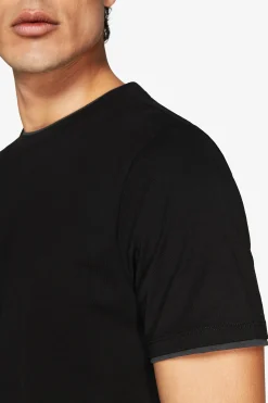 DNJ Black lightweight cotton t-shirt