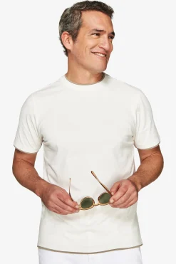 DNJ Cream lightweight cotton t-shirt