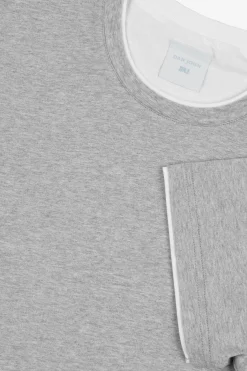 DNJ gray melange contrasting profiles t-shirt