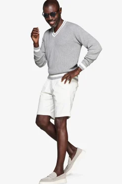 DNJ Gray V-neck sweater