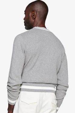 DNJ Gray V-neck sweater