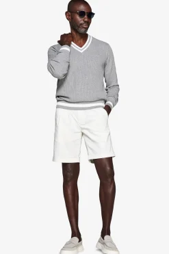 DNJ Gray V-neck sweater