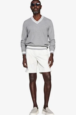 DNJ Gray V-neck sweater