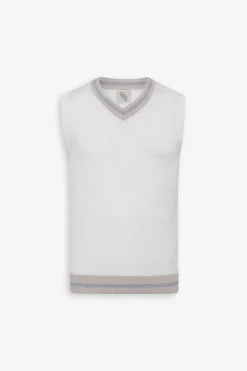 DNJ off white braided and ribbed vest