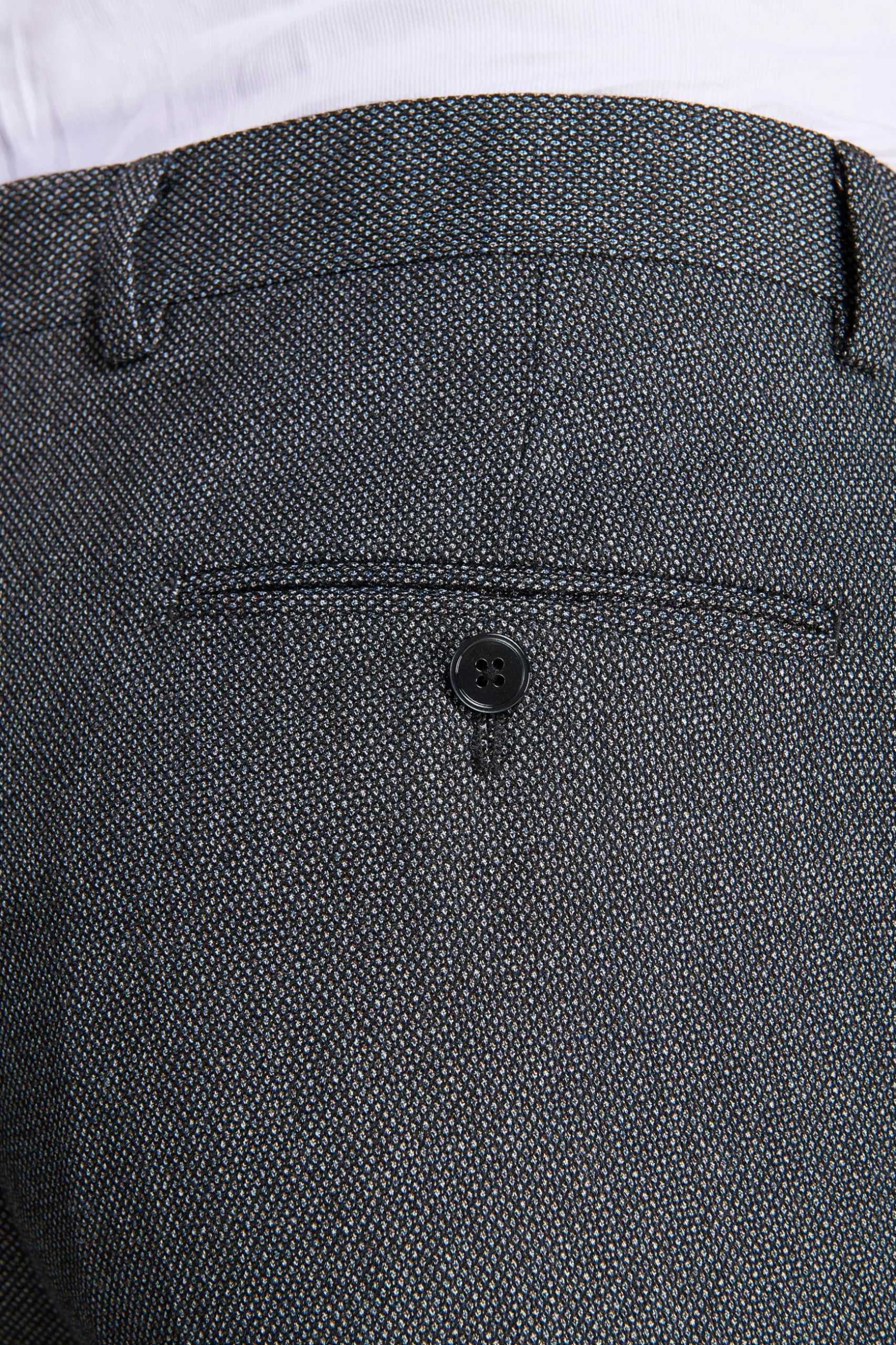 Gray birdseye suit trousers