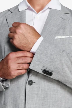 Gray melange canvas blazer