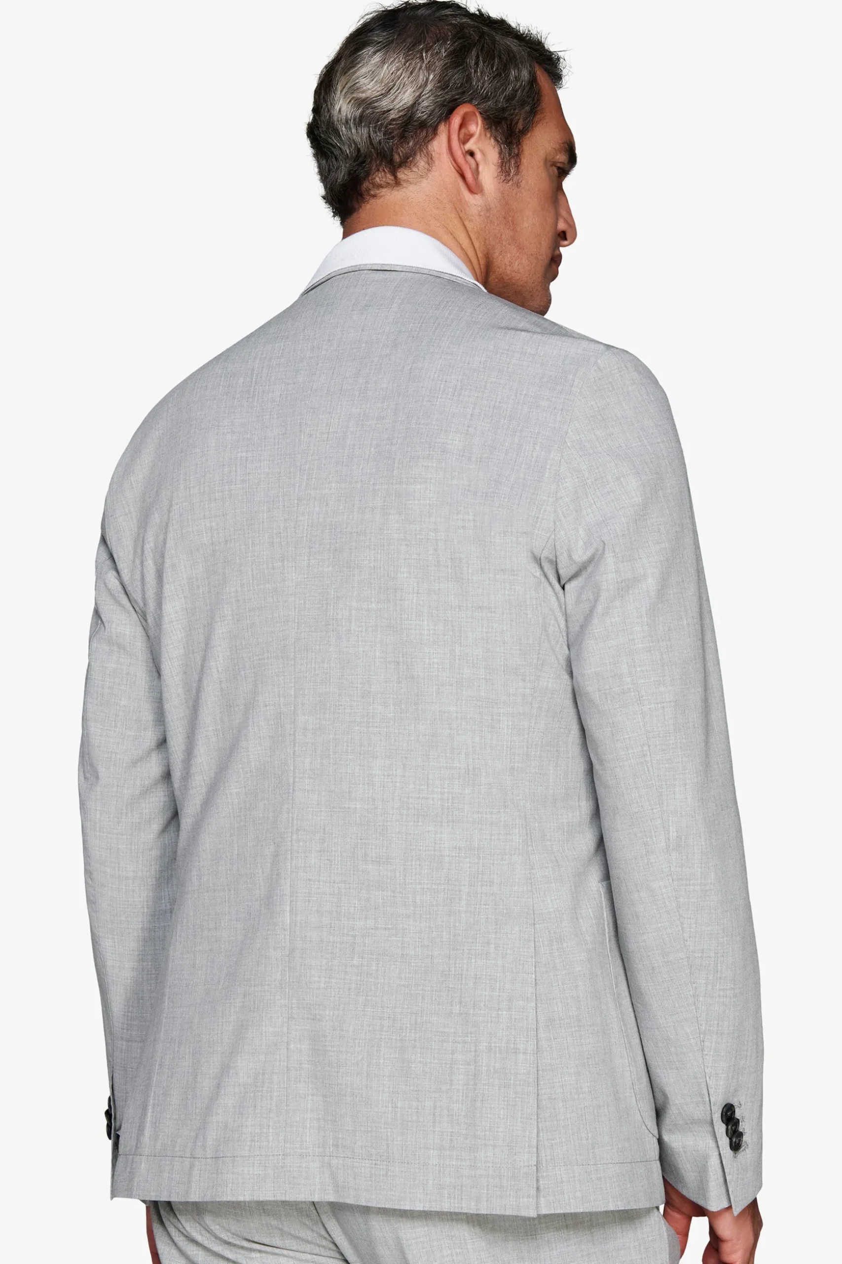 Gray melange canvas blazer