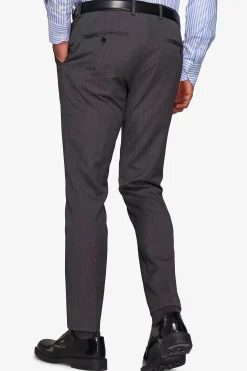 Gray pinpoint-weave suit trousers
