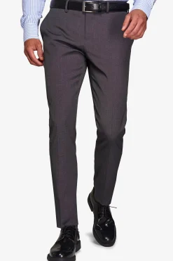 Gray pinpoint-weave suit trousers