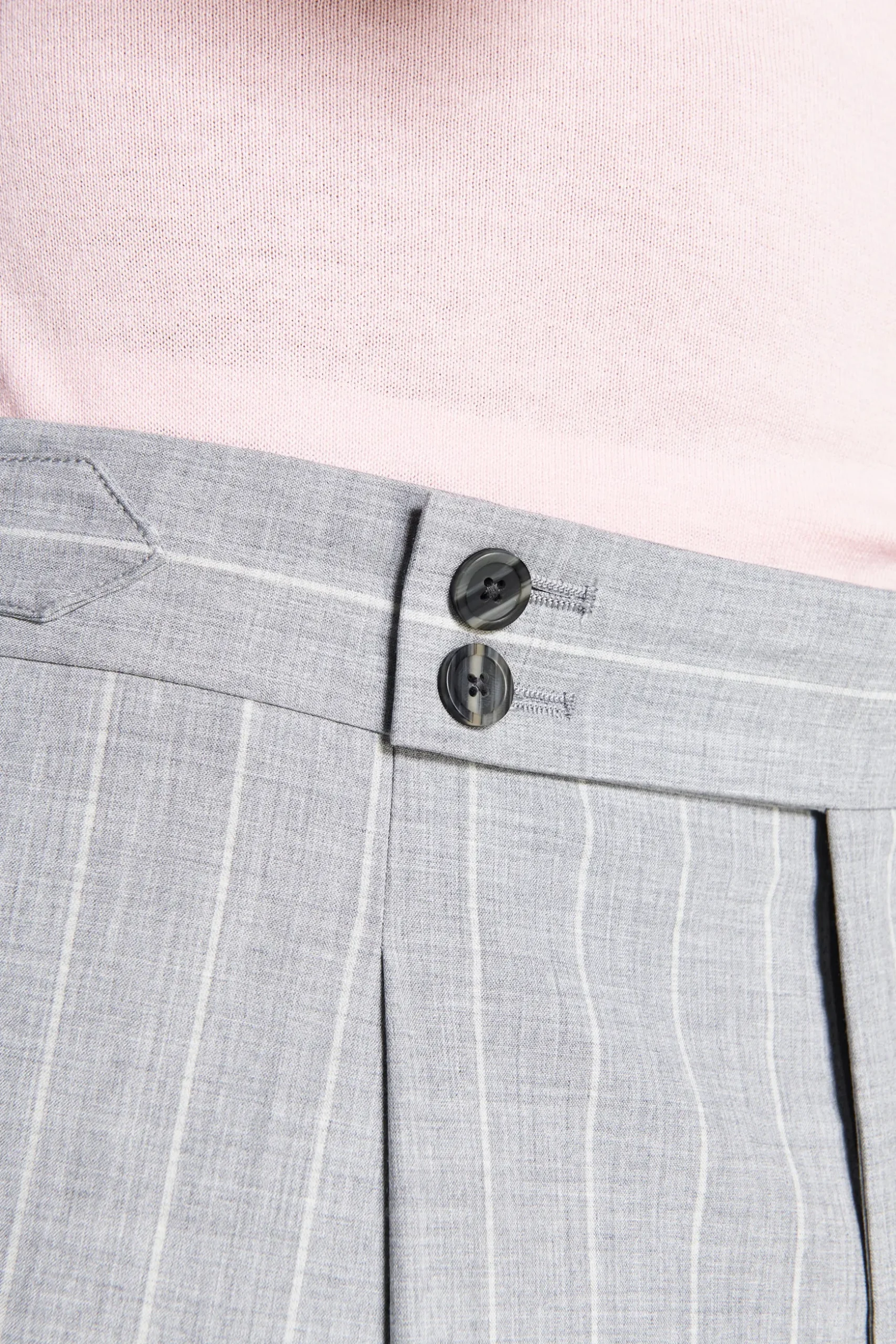 Gray pinstripe trousers