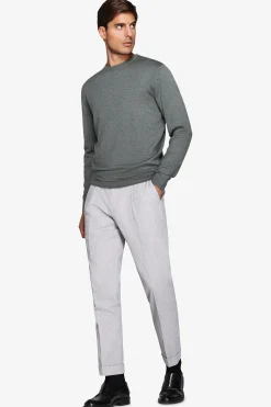 Green basic crewneck jumper