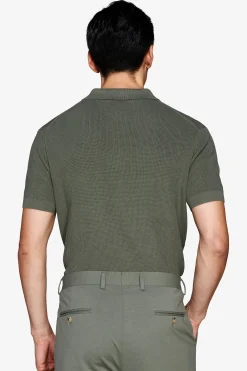 Green corn stitch polo shirt