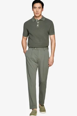 Green corn stitch polo shirt