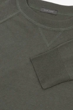 Green fleece cut crewneck sweater