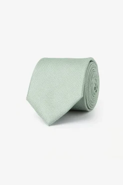 Green geometric pattern jacquard tie