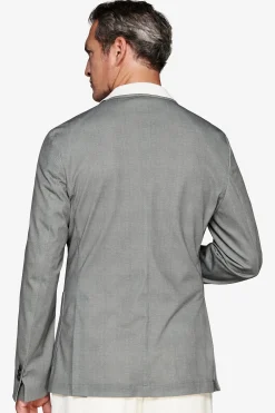 Green Herringbone jersey blazer